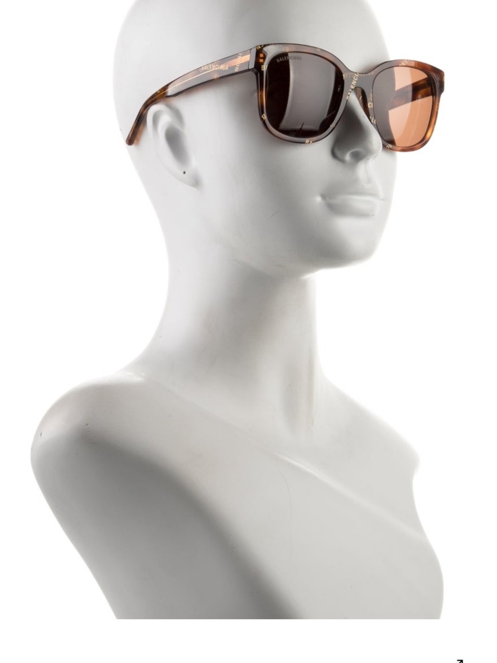 Balenciaga Black and Brown Logo Pattern Sunglasses